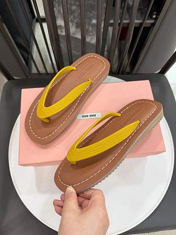 Miu Miu Yellow Thong Sandals 
