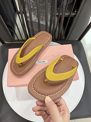 Miu Miu Yellow Thong Sandals  - 2