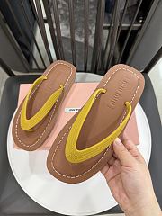 Miu Miu Yellow Thong Sandals  - 3