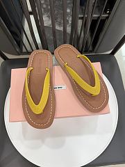 Miu Miu Yellow Thong Sandals  - 5