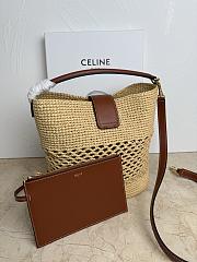 Celine Medium Louise Rafia Bucket Bag 28x24x16 - 5