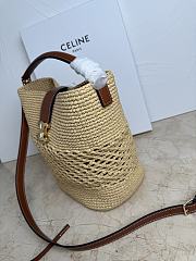 Celine Medium Louise Rafia Bucket Bag 28x24x16 - 3