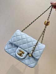 Chanel Mini Flap Bag with Pearl Crush Light Blue Bag  - 1