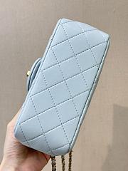 Chanel Mini Flap Bag with Pearl Crush Light Blue Bag  - 6