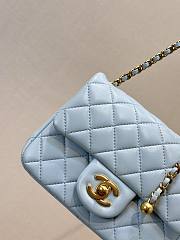 Chanel Mini Flap Bag with Pearl Crush Light Blue Bag  - 5