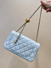 Chanel Mini Flap Bag with Pearl Crush Light Blue Bag  - 4