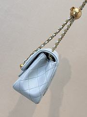 Chanel Mini Flap Bag with Pearl Crush Light Blue Bag  - 2