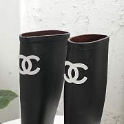 Chanel High Rubber Rain Black Boots - 5