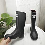 Chanel High Rubber Rain Black Boots - 3