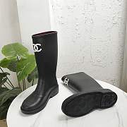 Chanel High Rubber Rain Black Boots - 2