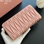 Miu Miu Alabaster Pink Large Matelasse NappaLeather Wallet 20x10cm - 2