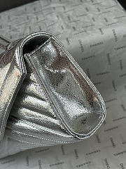 Chanel Chevron Clutch Metallic Silver 10x26x5cm - 2