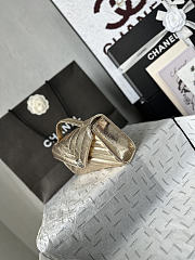 Chanel Chevron Clutch Metallic Gold 10x26x5cm - 5