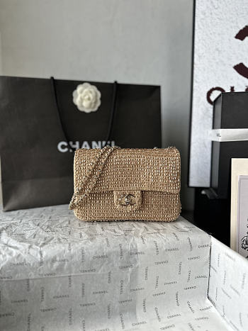 Chanel Tweed & Gold-Tone Metal Mini Classic Handbag 21cm