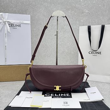 Celine Little Halfmoon Soft Triomphe in Supple Shiny Lambskin 25x13x5cm