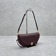 Celine Little Halfmoon Soft Triomphe in Supple Shiny Lambskin 25x13x5cm - 3