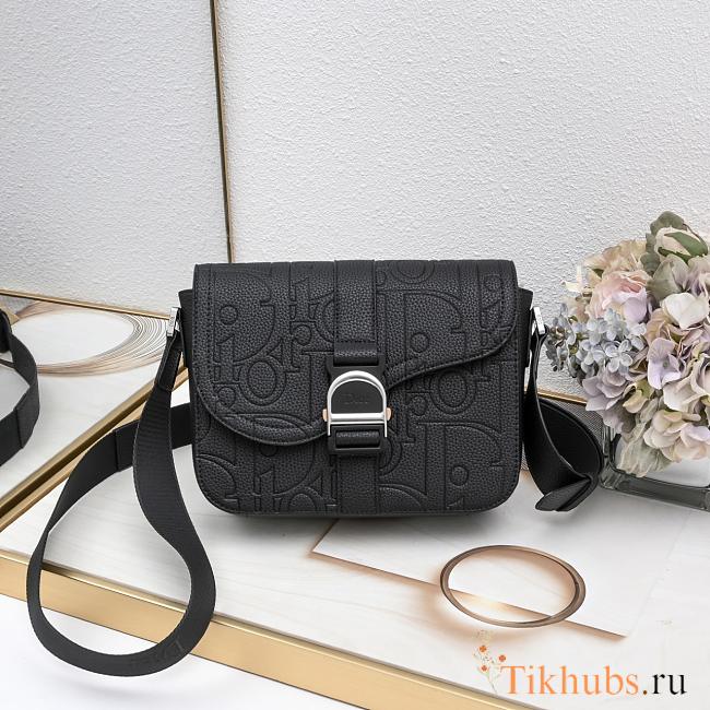 Dior Saddle Heritage Messenger Black Bag 23x17.5x6cm - 1