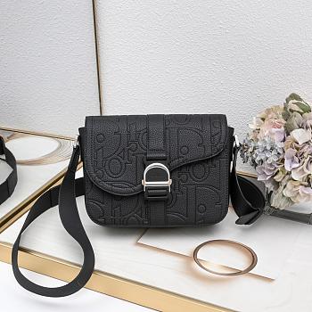 Dior Saddle Heritage Messenger Black Bag 23x17.5x6cm