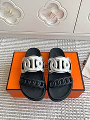 Hermès Extra Gris Argenté Sandal - 1