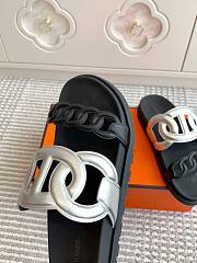 Hermès Extra Gris Argenté Sandal - 5