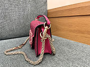 Valentino Pink Crystal EmbellishedSmall Loco Bag 27x13x6cm - 4