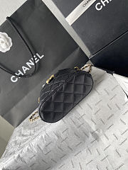 Chanel Suede Shiny Lambskin Quilted Top Handle Clutch 18x17x6cm - 5