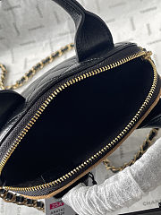 Chanel Suede Shiny Lambskin Quilted Top Handle Clutch 18x17x6cm - 4