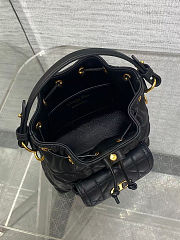 Dior Caro Bucket Bag In Macrocannage Lambskin 14x7x15cm - 4