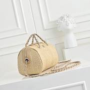 CHANEL Classic Clutch With Chain Braided Raffia & Gold Tone Metal 19x11x7cm - 5