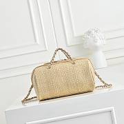 CHANEL Classic Clutch With Chain Braided Raffia & Gold Tone Metal 19x11x7cm - 3