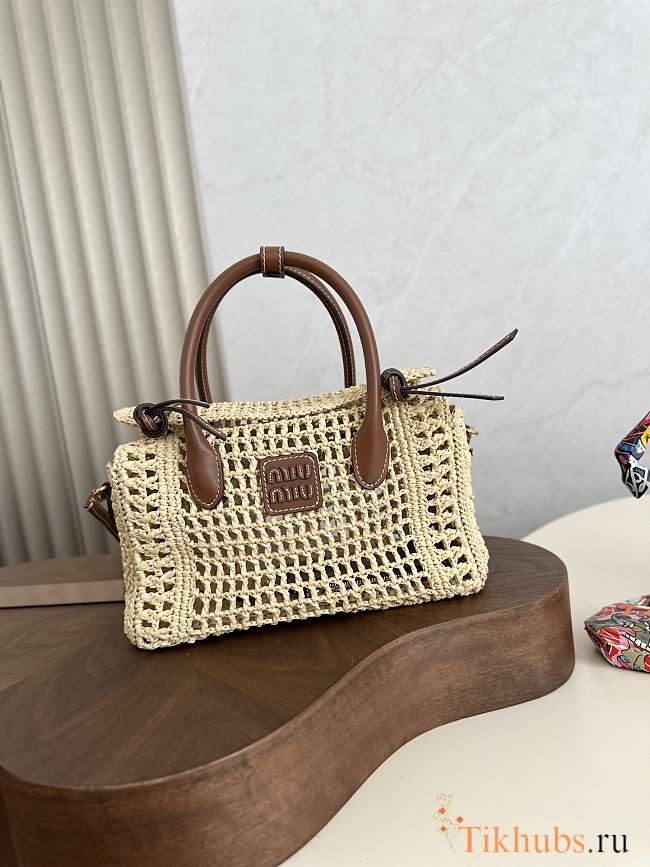 Miu Miu Raffia top-handle bag 25.5x14x9.5cm - 1