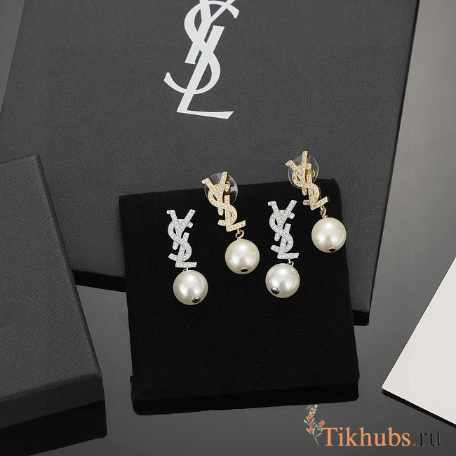Saint Laurent Pearl Earrings - 1