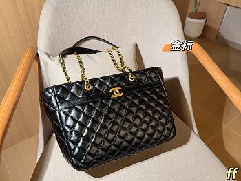 Chanel Black Quilted Leather Soft Elegance Tote 31×23×12cm