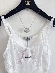 Miu Miu White Cotton And Lace Top - 6