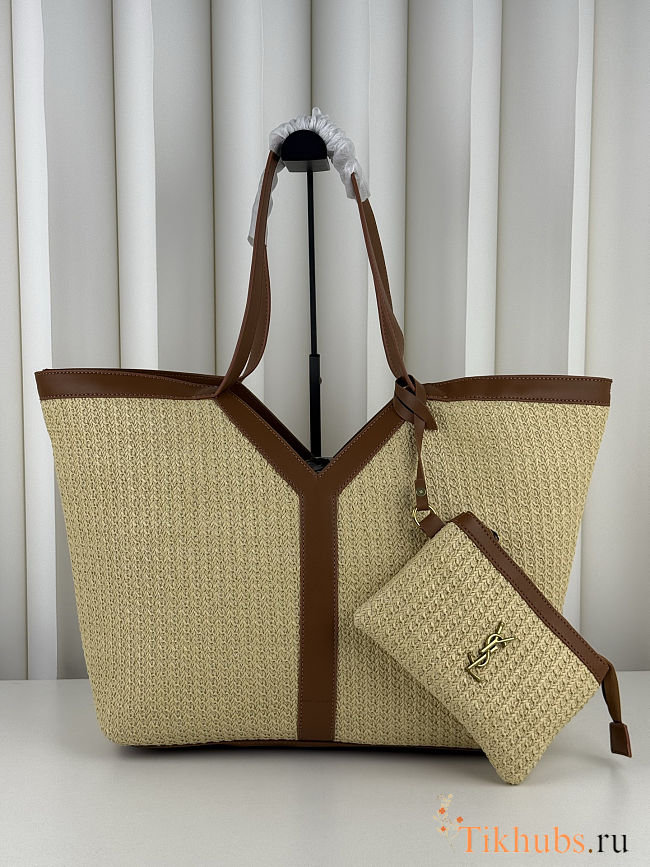 Saint Laurent Large Raffia Tote Bag 34x32x11cm - 1