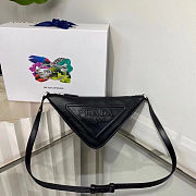 Prada Triangle Leather Zip Shoulder Bag 26x16x5cm - 3