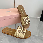 Miu Miu Raffia Slide Sandals - 2