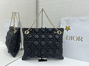 Medium Dior Crunchy Bag Black Puffy Macrocannage Calfskin 38x28.5cm - 2