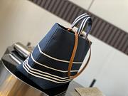 Chanel Blue/White Striped Denim CC Large Shopping Tote Bag 30x22x14cm - 2