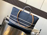 Chanel Blue/White Striped Denim CC Large Shopping Tote Bag 30x22x14cm - 5