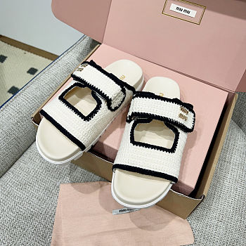 Miu Miu Crochet Slide Sandals