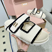 Miu Miu Crochet Slide Sandals - 5