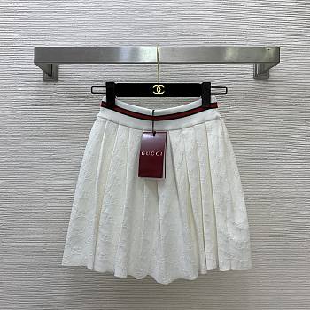 Gucci Pleated jacquard-knit mini skirt.