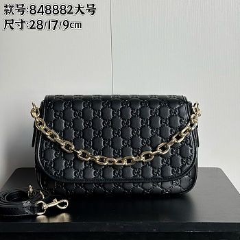 Gucci GG Emblem Medium Shoulder Bag 28x17x9cm
