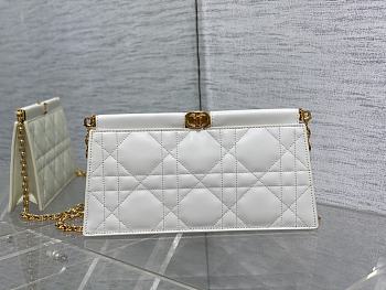Dior Caro Colle Noire Clutch with Chain Latte Cannage Lambskin 27.5x4.5x14cm