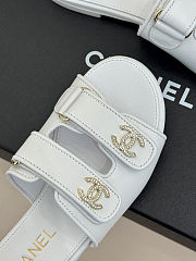 Chanel Quilted Velcro Strap Slide Sandals - 6