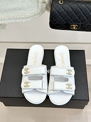 Chanel Quilted Velcro Strap Slide Sandals - 5
