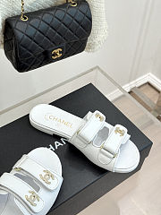 Chanel Quilted Velcro Strap Slide Sandals - 4
