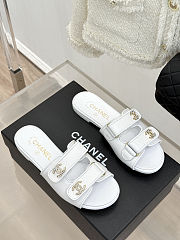 Chanel Quilted Velcro Strap Slide Sandals - 3