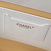 Chanel Large Shopping Tote Bag Beige Raffia and White Lambskin Light Gold Hardware 26×54×18cm - 6